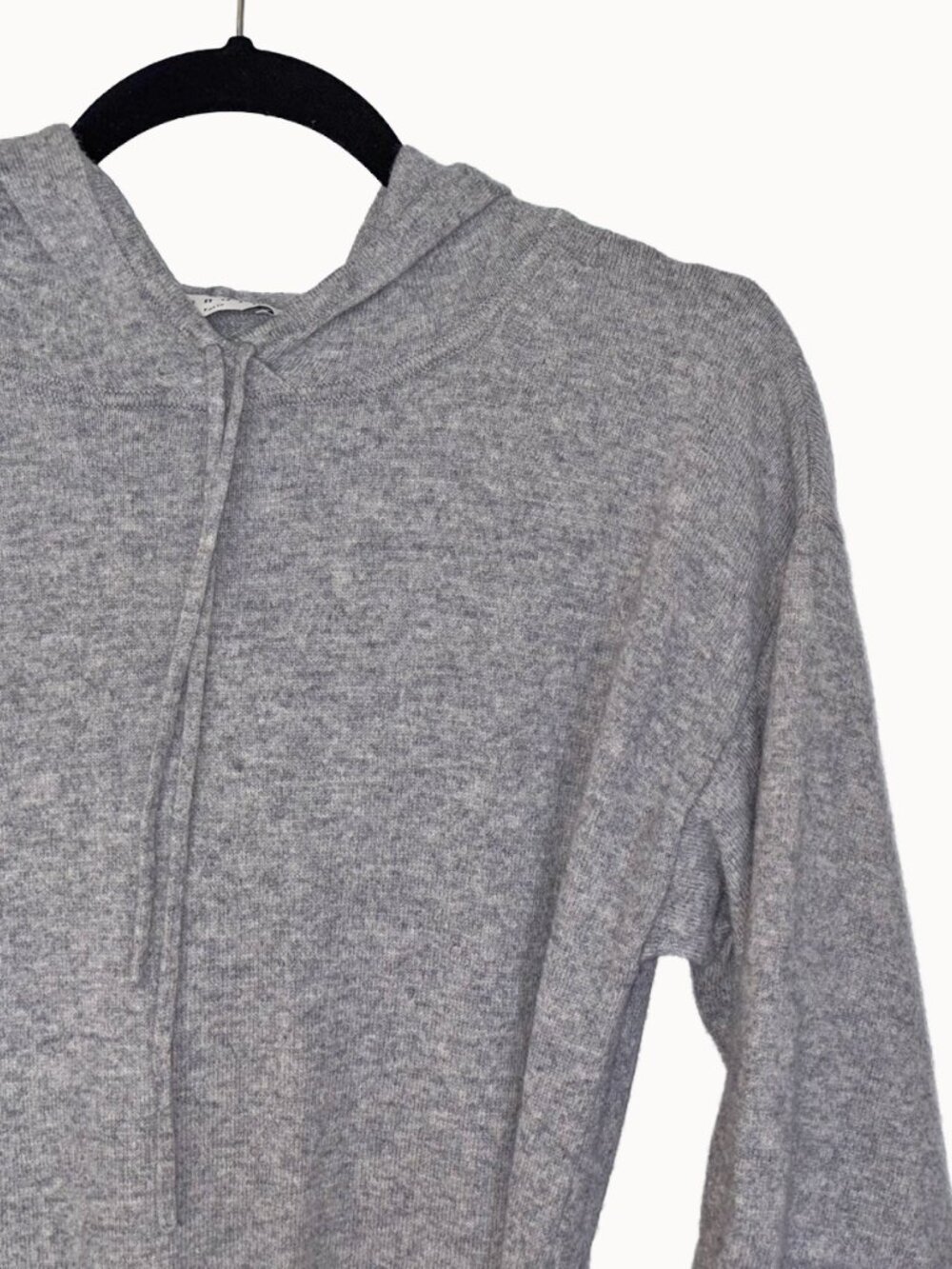 Sandro Wool & Cashmere Light Gray Long Sleeve Hoodie Dress - Size XS